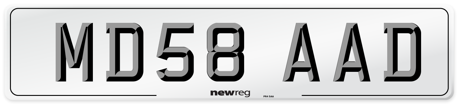 MD58 AAD Number Plate from New Reg